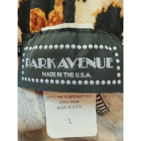 Park Avenue Leopard Print Bell Bottom Flare Pants L Pull On Elastic Waist - Picture 4 of 11